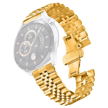 Huawei Watch GT 2e Armband 5-Bead rostfritt stål Butterfly Clasp klockarmband - Guld
