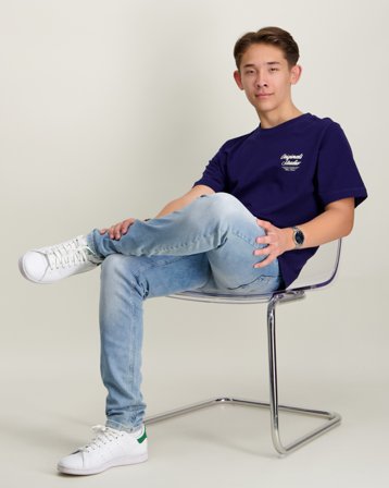 Jack & Jones JORNORREBRO TYPO TEE SS CREW NECK SN JNR Niebieski T-shirty Chłopiec - Kids Brand Store