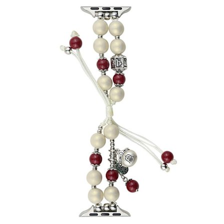 Apple Watch Ultra 49mm Ultra 2 49mm / Series 9 8 7 45mm / 6 5 4 SE (2023) SE (2022) SE 44mm / 3 2 1 42mm Artificial Pearl Strap - Beige / Beige