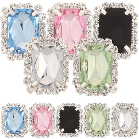 10 stk Glassko-klips Retro Sko-smykker Avtakbare Sko-spenner Sko-dekorasjon