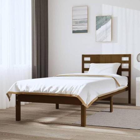Vidaxl Sängram Honungsbrun Massiv Furu 90x200 Cm Brun