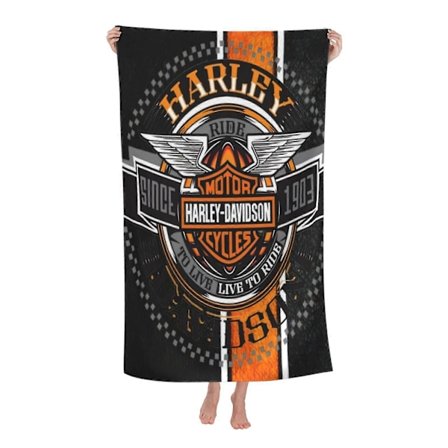 Harley Davidson-2 Kylpypyyhe Unisex Pyyhkeet Muoti Pyyhe Superhieno Kuitu Rantapyyhkeet-DW674
