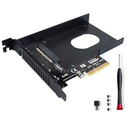 PCIE X4 till U.2/SATA Konverterkort 2.5 tum SFF-8639 Hårddisk PCI-Express 4.0 Adaptermodul Självförsörjande