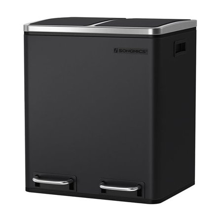 Pedalhink med dubbla behållare och mjukstängande lock – 2 x 15 liter