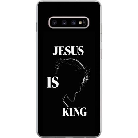 Kompatibelt Mobildeksel til Samsung Galaxy S10+ Fargerike kawaii-figurer stablet vertikalt på lilla bakgrunn med myke former og leken søt følelse