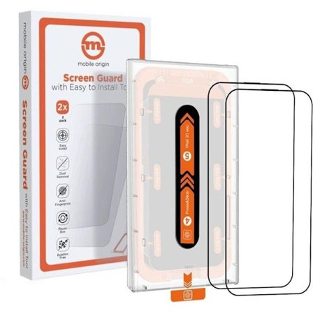 Skärmskydd - MOBIL - iPhone 15 Pro Max - Härdat glas - 2 st - Orange