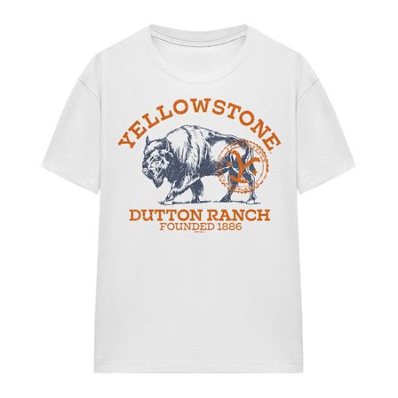 Yellowstone Unisex Vuxen Dutton Ranch Buffalo T-Shirt L Vit