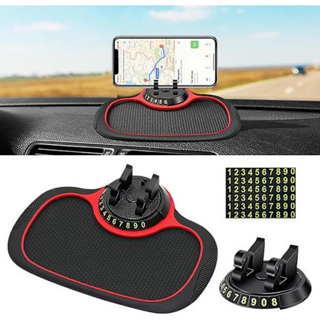 Multifunktionel bilens skridsikre måtte, 360° roterende mobiltelefonholder, vand