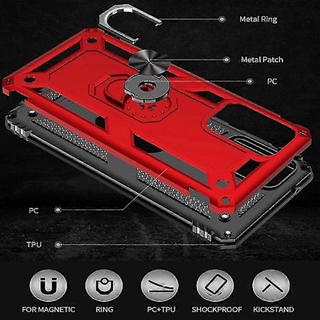 Skal Kompatibelt Med Samsung Galaxy A53/a73 Med Magnetisk Ringhållare Ställ, Militärt Anti-fall Skydd