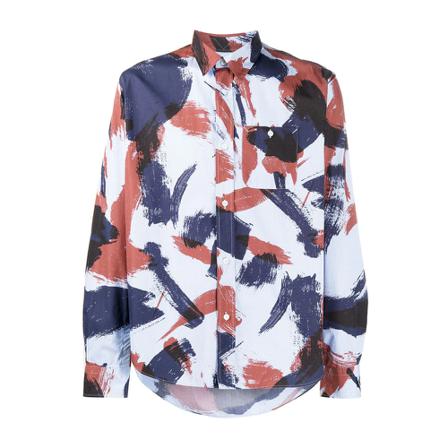 Kenzo Chemise casual Brushed Camo , Wit , Heren , Maat: 3XS Casual Overhemden