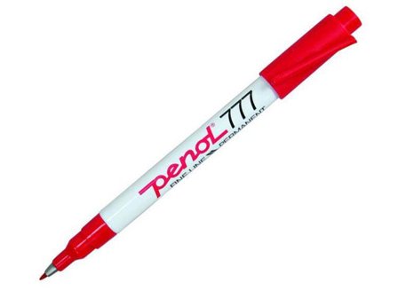 PENOL Märkpenna 777 permanent 1mm röd - Lyreco - Kontorsmaterial - Pennor - Märkpennor - Rund spets
