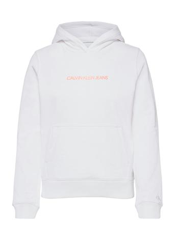 Shrunken Institutional Hoodie Hoodie Trøje Hvid Calvin Klein Jeans