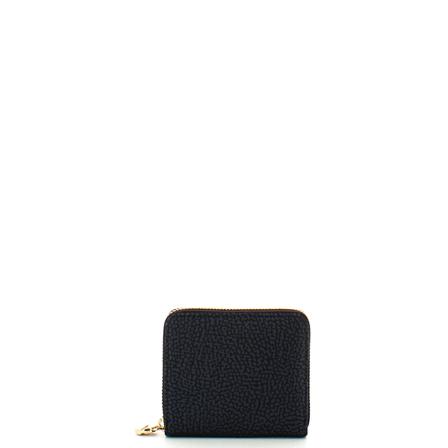 Borbonese, Around zip portfolio in recycled nylon Czarny, Kobieta, Rozmiar: ONE Size
