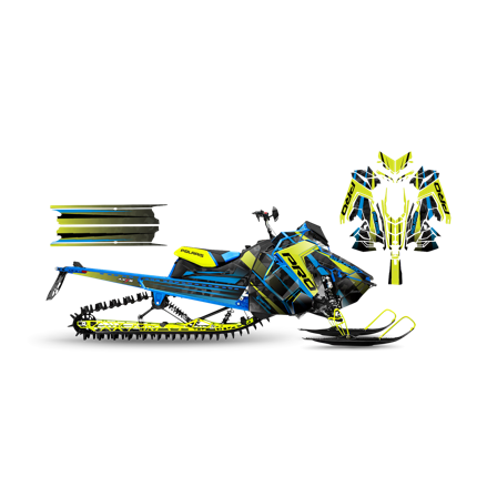 Dekalkit SweTown Overwatch Blå-Lime - Polaris Axys 850 Pro RMK 163 2019-2019