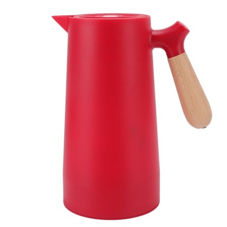 1L Termoskahvipannu 12h Eristys Olecranon Vesiuloke Termospullo Puukahvalla Kotiin Leirintään Vaellukselle Punainen