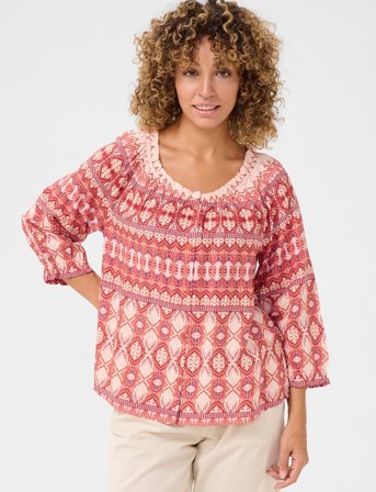 Cream Crtiah Frill Shirt - Red - 38