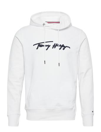 Signature Graphic Hoody Hoodie Vit Tommy Hilfiger
