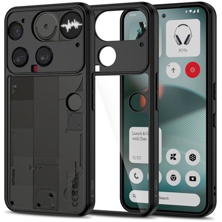Tech-Protect MagMat-etui for Nothing Phone 3 svart og gjennomsiktig