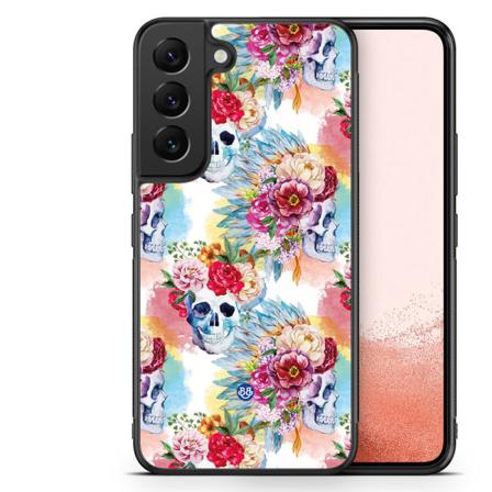 Bjornberry Skal Samsung Galaxy S23 Plus -Dödskallar & Blommor