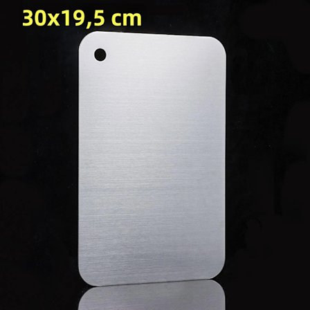 30x19,5 cm - Paksuuntettu antibakteerinen ja sienilääkkeellinen ruostumattomasta teräksestä valmistettu leikkuulauta kotikeittiön leivontapöydälle