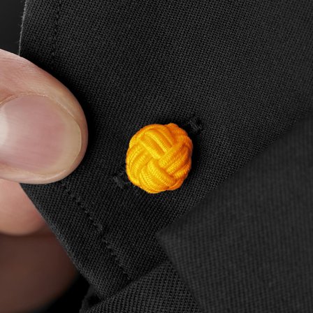 Yellow Knot Cufflinks for Men