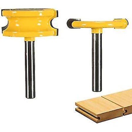 2 kpl 1/4'' varren T-ura-reunukset, karbiditeräiset kieli- ja ura-reunukset