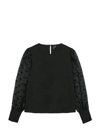 Vmalva Detail Ls Top Wvn Black Vero Moda