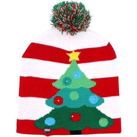 LED-upplysta julhattar Xmas Santa Ugly Hat Beanies 10 Färg