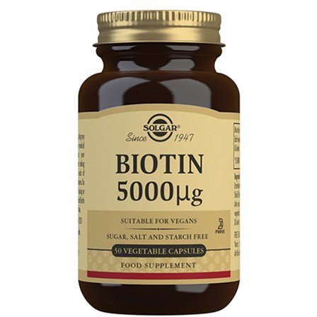 Solgar Biotin 5000 ug 50 kaps., Helse & Madvarer, Hud, Hår & Negle, Kosttilskud Til Håret
