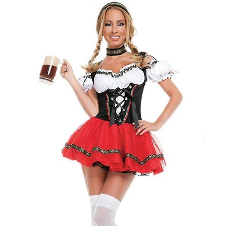 Carnival Oktoberfest Dirndl Kostume Tyskland Ølpige Værtshus Værtinde Outfit Cosplay Jul Fancy Festkjole