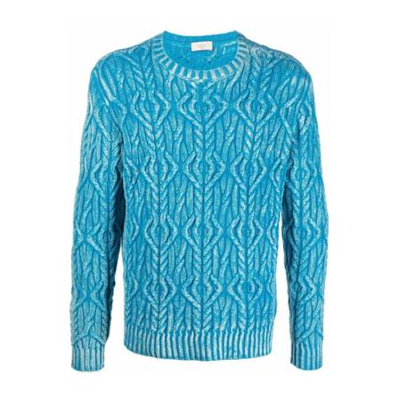 Altea, Round-neck Knitwear Blauw, Heren, Maat:M