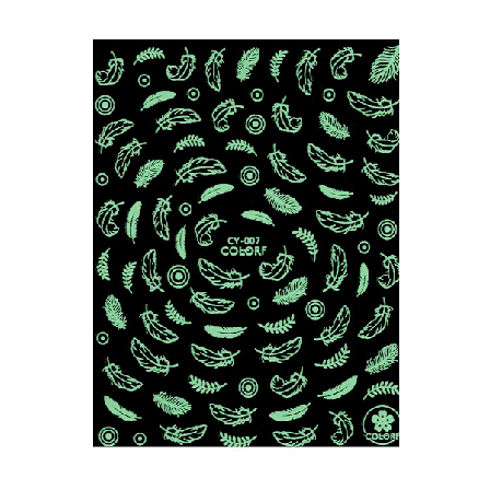 Klisterdekaler - Lyser i UV ljus - CY-007 - För naglar