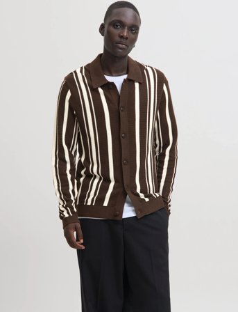 Jack & Jones Jprbladevin Knit Cardigan Styd Aw25 - Brown - XL