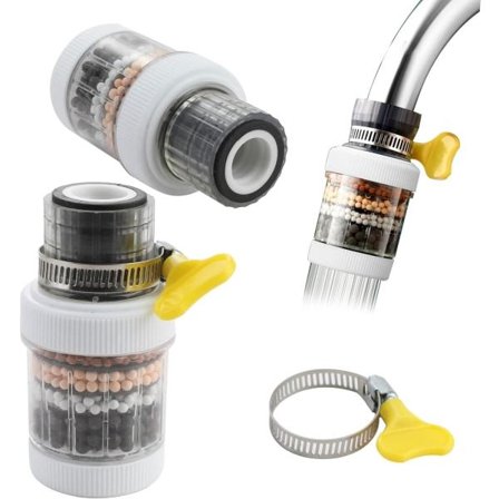 Hanojen hana-vesisuodatin Keittiöhana Suodatus Aktivoitu hiilipuhdistus Puhdistin 2 kpl Universaali liitäntäallas-hana Liitäntä Hanasuodatin