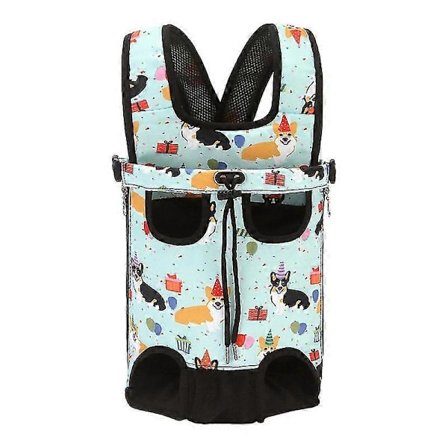 Hundebæresekk Hunderyggsekk Katte Mage Ryggsekk Liten Hund Medium Stor Størrelse Vandring Reise 8-13kg Blå Størrelse S