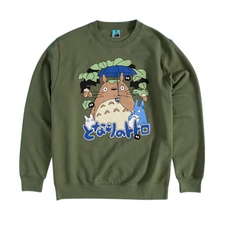Min granne Totoro Unisex Vuxen Inspirerad Lövscen Sweatshirt