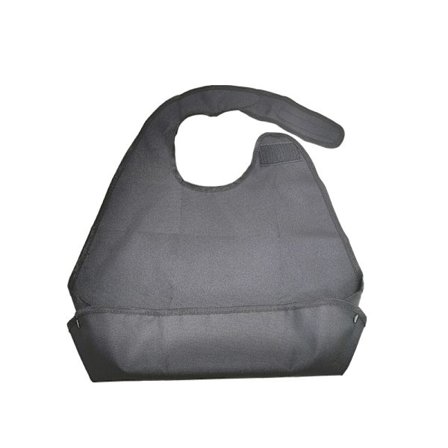 Voksen Bib for Spising, Menn Kvinner Vanntett Myk Forkle Klær Beskytter Vaskbar Lange Bibs for Eldre, Svart