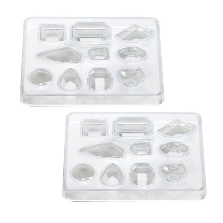 2 st Gemstone Silikonform Epoxiharts Smyckestillverkning Hantverk Diy Konstprojekt Gjutform Hängeform (M, som bild visas)