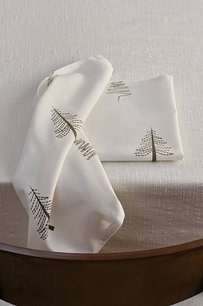 Jotex - Servet 2-pak Groen/natuurlijk Wit groen/natuurlijk wit - TANNE - Koop Servetten bij Jotex