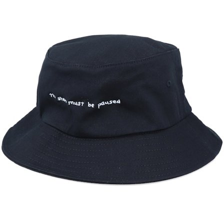 Fair - Musta bucket Hattu - Show Must Be Paused Black Bucket @ Hatstore