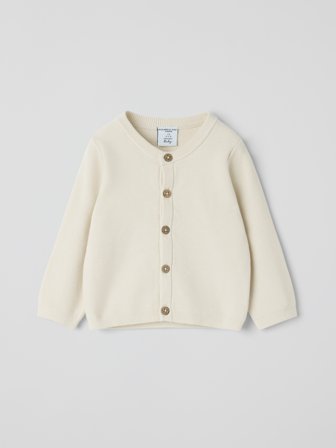 Polarn O. Pyret Stickad kofta - 62 - barnkläder - white