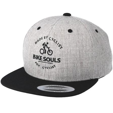 Bike Souls - Šedá snapback Kšiltovka - Made By Cyclists Heather Grey/Black Snapback @ Hatstore