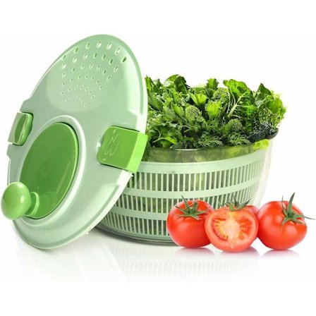 Salladsslunga med handtag och lock, salladstorkare, fruktvask