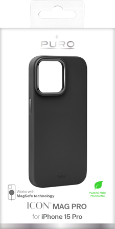 PURO iPhone 15 Pro silicone cover ICON MAG PRO, black