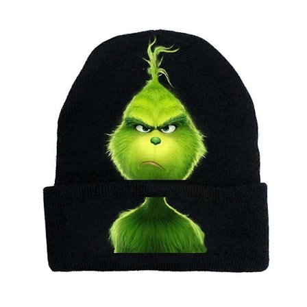Jule-Grinch 3D-trykt Strikket Hat Unisex Vinter Varmt Beanie Skihue Mænd Kvinder Julefest Kreative Gaver