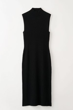 Soft Goat - High Neck Dress - L - Black