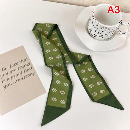 Vår Mager Lång Scarf Grön Geometri Bokstavsruta Pri