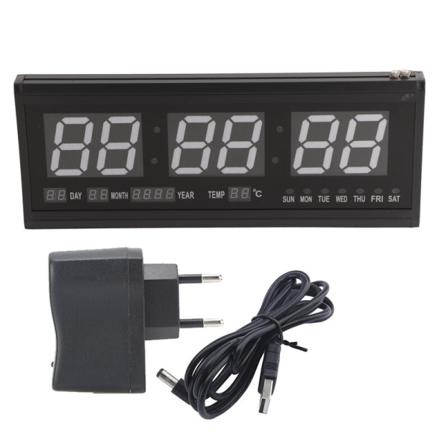Stor modern LED digital väggklocka datum temperatur 24 eller 12 timmars kontor