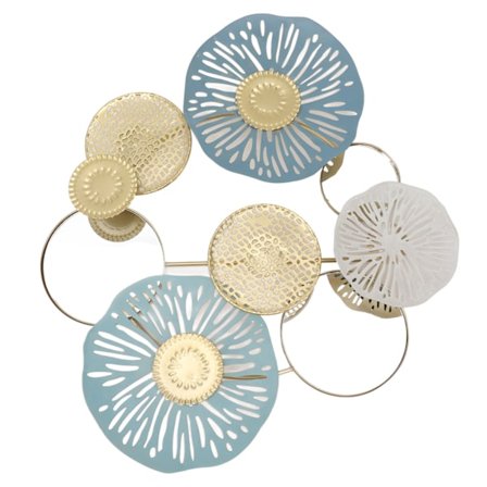 Vegg jern dekorasjon Lotus form med speil metall veggkunst for spisestue restaurant