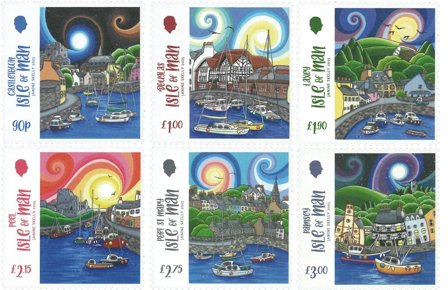 Isle of Man - Øens havne - Postfrisk sæt 6v